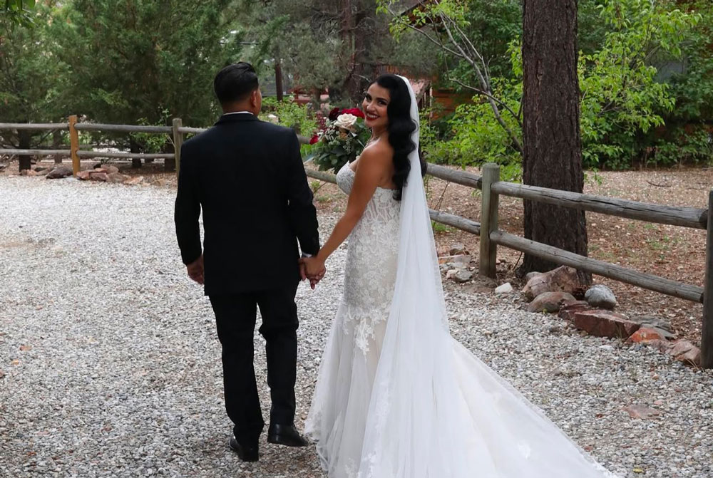 Bride and Groom kissing