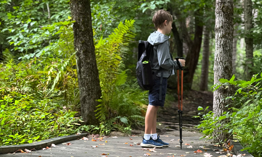 Boy hiking