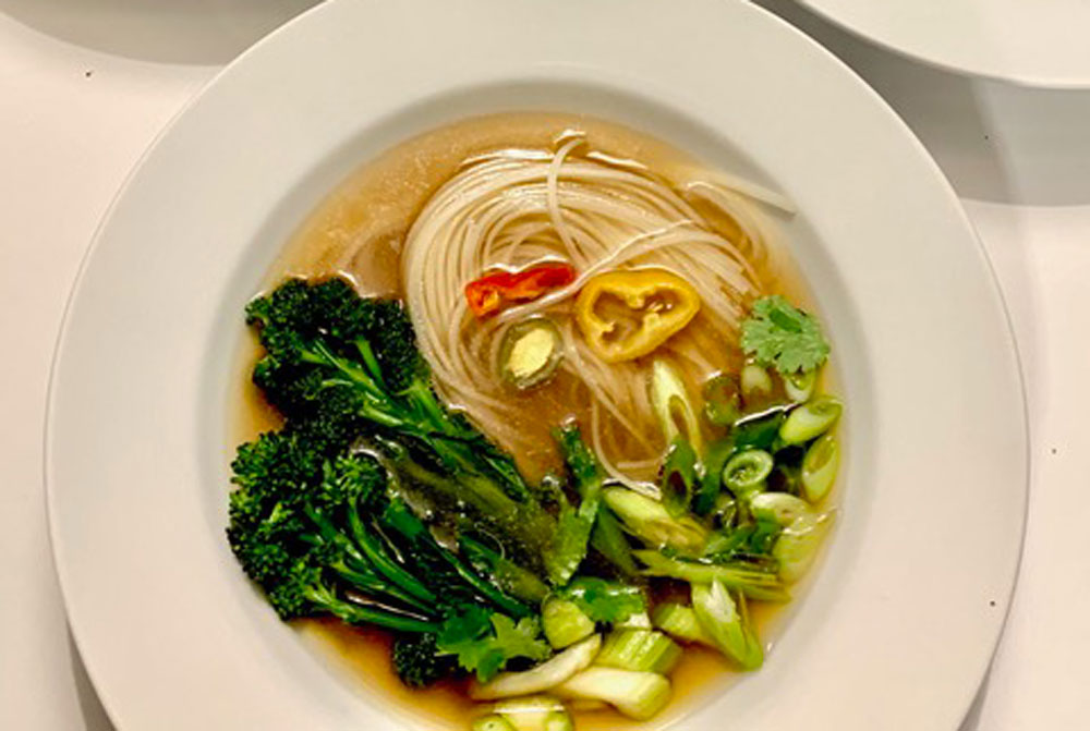 Soups in a bowl at the Nutmeg Vermont