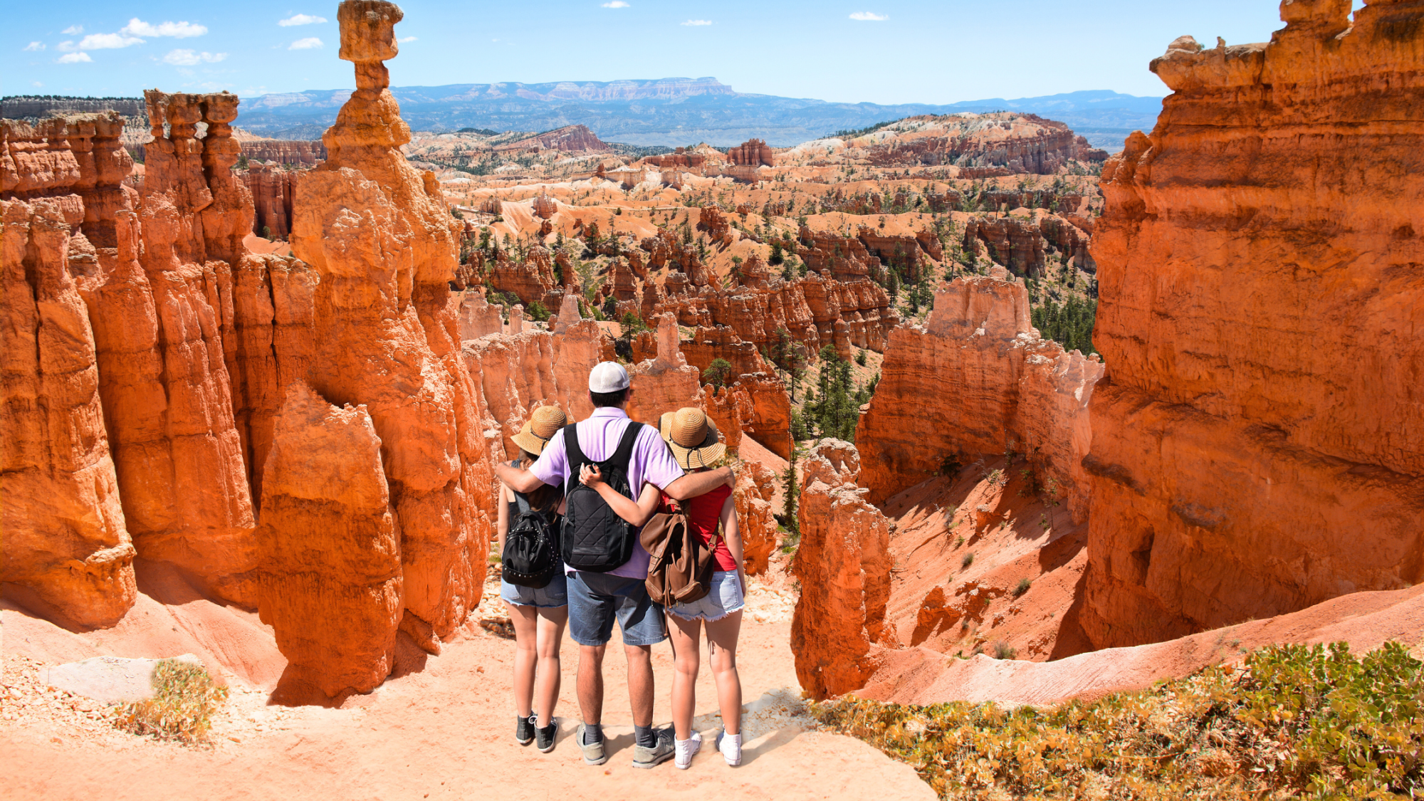 Tourists staying at hotel near Zion National Park, Kanab, UT.