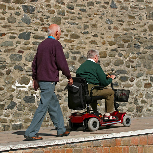 Man in scooter