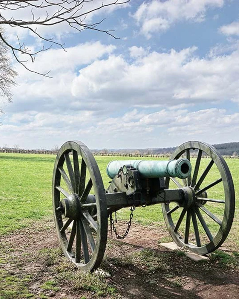 historic cannon in a field