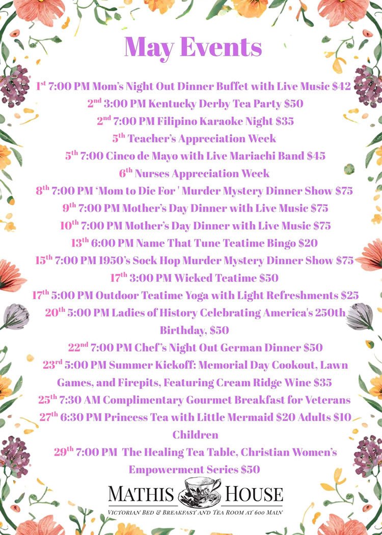 May Events Flier
