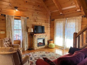 Living room and fireplace