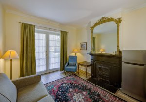 Living room with fireplace