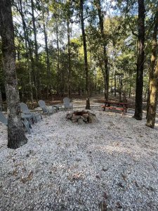 An outdoor fire pit