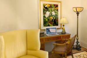desk and chairs