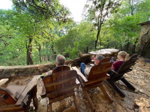 People in deck chairs