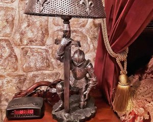 Metal knight in armor Lamp