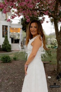 Vicki in a dress