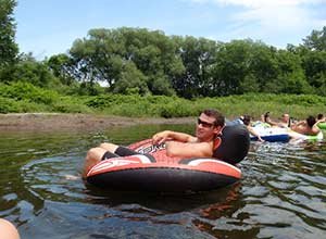 Tubing near Butler House Stowe in VT