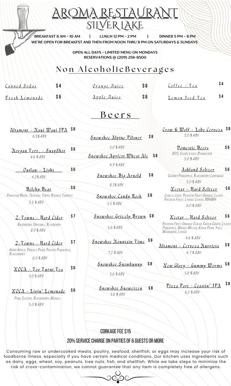 Drinks Menu