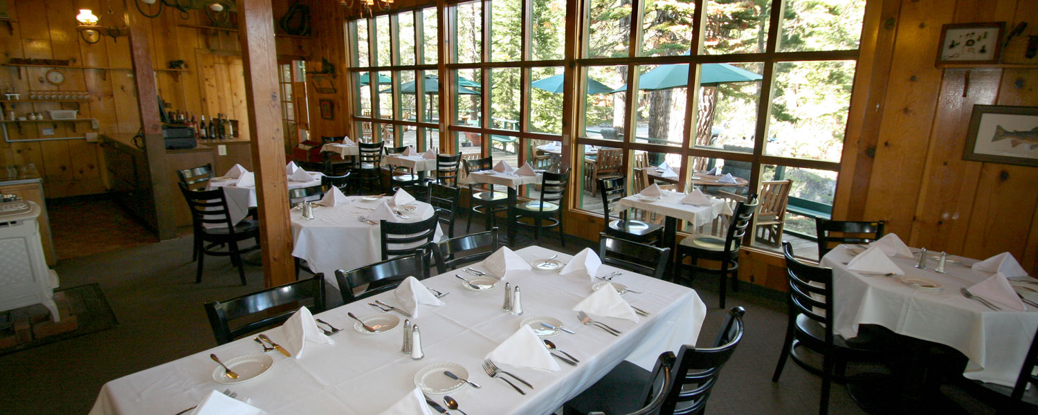 Tables and chairs in the Kit Carson Lodge Restaurant