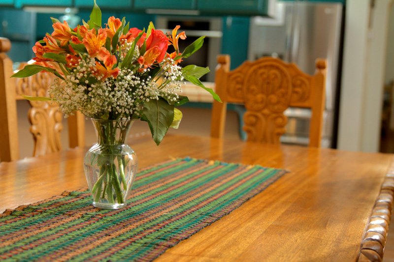 A floral arrangement on a table