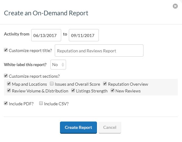 Generate a Report