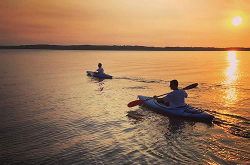 Two People Kayaking