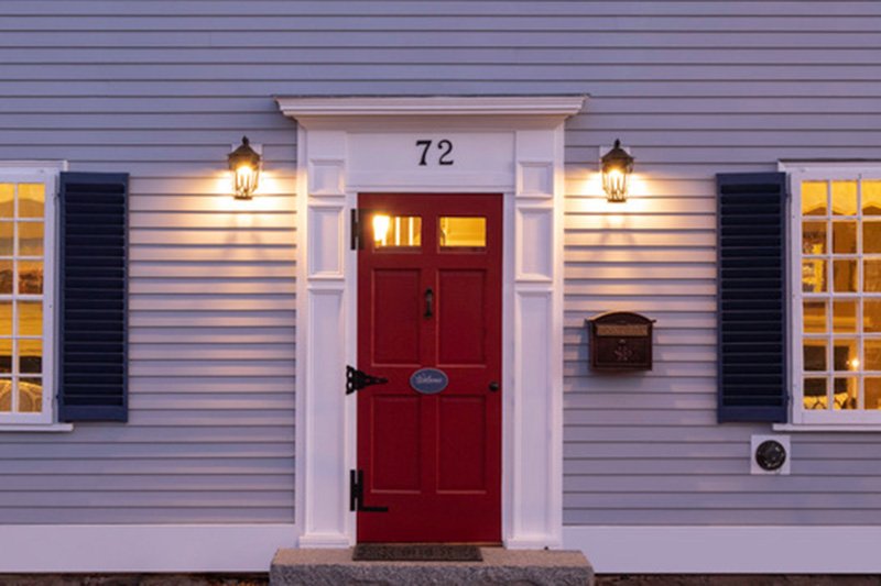 red front door