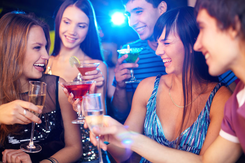 Friends drinking together