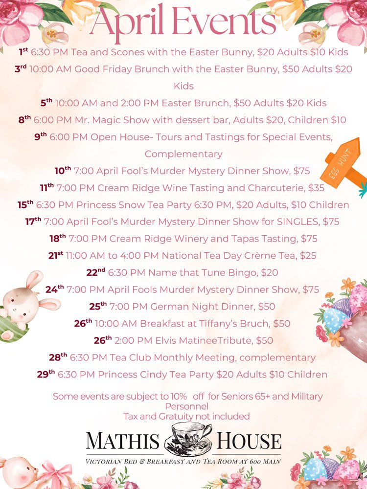 April Events Flyer