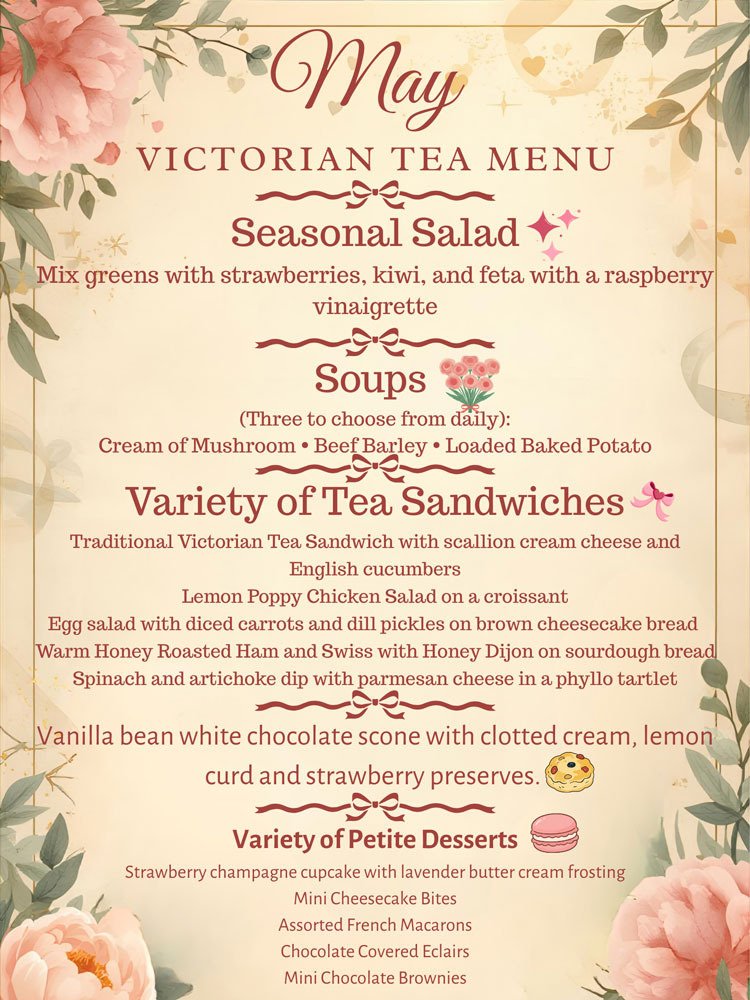 Mothers Day Tea Menu Flier