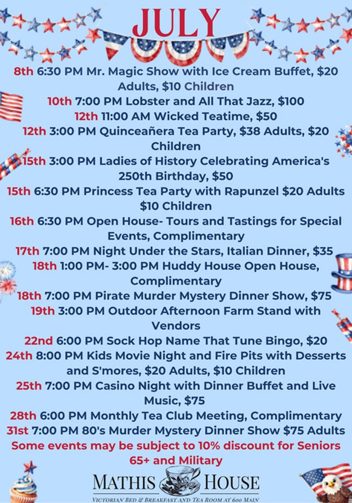 July Events Flyer