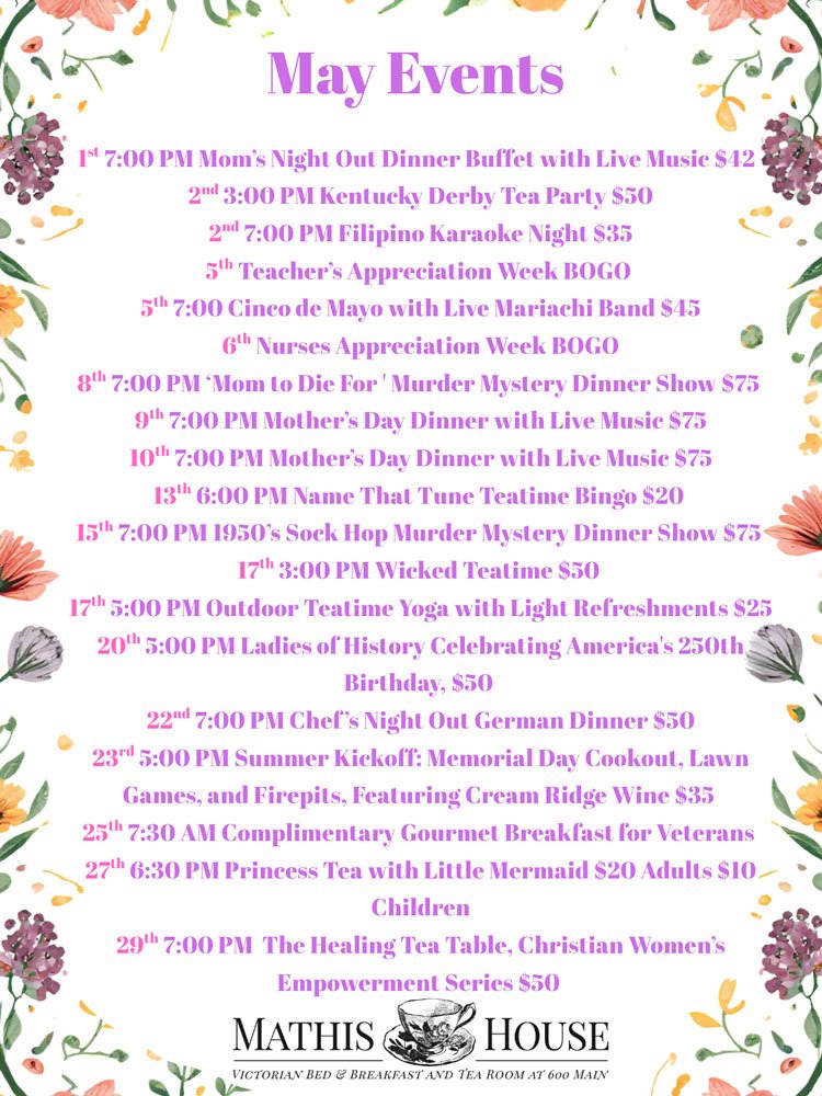 May Events Flyer