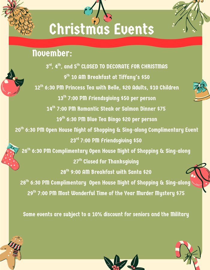 November Events flyer